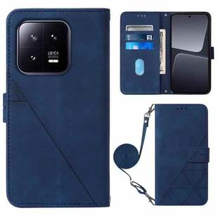 For Xiaomi 13 Crossbody 3D Embossed Flip Leather Phone Case(Blue)
