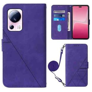 For Xiaomi 13 Lite 5G Crossbody 3D Embossed Flip Leather Phone Case(Purple)