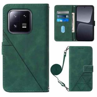 For Xiaomi 13 Pro Crossbody 3D Embossed Flip Leather Phone Case(Dark Green)