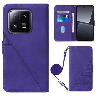 For Xiaomi 13 Pro Crossbody 3D Embossed Flip Leather Phone Case(Purple)