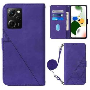 For Xiaomi Poco X5 Pro 5G Crossbody 3D Embossed Flip Leather Phone Case(Purple)