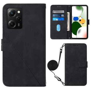 For Xiaomi Poco X5 Pro 5G Crossbody 3D Embossed Flip Leather Phone Case(Black)