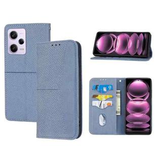 For Redmi Note 12 5G Global Woven Texture Stitching Magnetic Leather Phone Case(Grey)