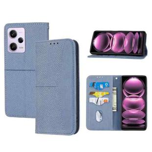 For Redmi Note 12 4G Global Woven Texture Stitching Magnetic Leather Phone Case(Grey)