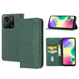 For Xiaomi Redmi 12C Woven Texture Stitching Magnetic Leather Phone Case(Green)