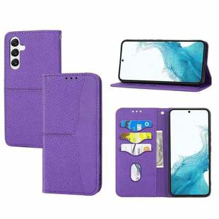 For Samsung Galaxy A14 5G Woven Texture Stitching Magnetic Leather Phone Case(Purple)