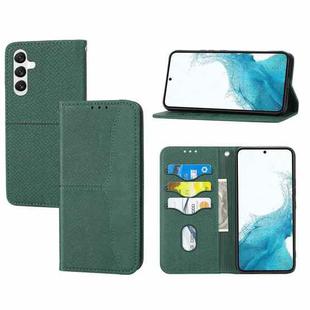 For Samsung Galaxy A34 5G Woven Texture Stitching Magnetic Leather Phone Case(Green)