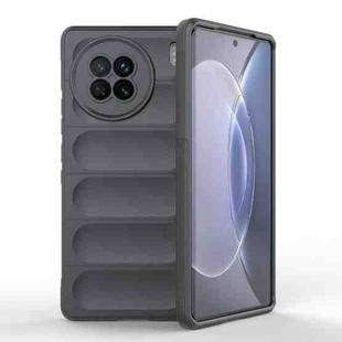 For vivo X90 5G Magic Shield TPU + Flannel Phone Case(Dark Grey)