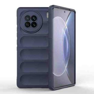 For vivo X90 5G Magic Shield TPU + Flannel Phone Case(Dark Blue)