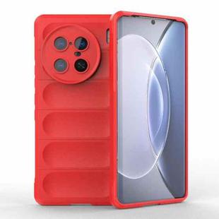 For vivo X90 Pro 5G Magic Shield TPU + Flannel Phone Case(Red)