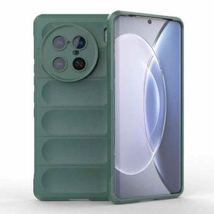 For vivo X90 Pro+ 5G Magic Shield TPU + Flannel Phone Case(Dark Green)