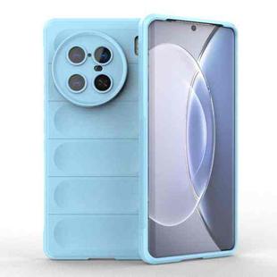 For vivo X90 Pro+ 5G Magic Shield TPU + Flannel Phone Case(Light Blue)