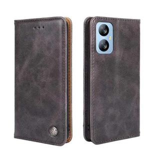 For Blackview A52 Non-Magnetic Retro Texture Leather Phone Case(Grey)