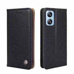 For Blackview A52 Non-Magnetic Retro Texture Leather Phone Case(Black)
