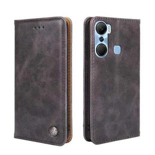 For Infinix Hot 12 Pro Non-Magnetic Retro Texture Leather Phone Case(Grey)