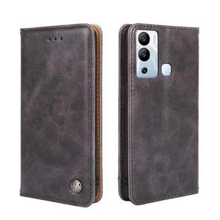 For Infinix Hot 12i Non-Magnetic Retro Texture Leather Phone Case(Grey)