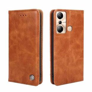 For Infinix Hot 20i Non-Magnetic Retro Texture Leather Phone Case(Brown)