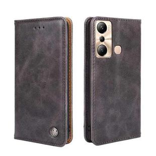 For Infinix Hot 20i Non-Magnetic Retro Texture Leather Phone Case(Grey)