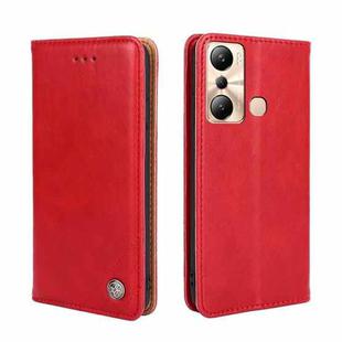 For Infinix Hot 20i Non-Magnetic Retro Texture Leather Phone Case(Red)