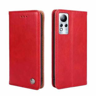 For Infinix Note 11 Non-Magnetic Retro Texture Leather Phone Case(Red)