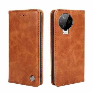 For Infinix Note 12 Pro 4G Non-Magnetic Retro Texture Leather Phone Case(Brown)