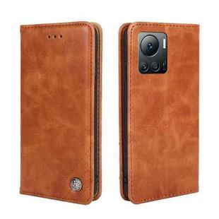 For Infinix Note 12 VIP Non-Magnetic Retro Texture Leather Phone Case(Brown)