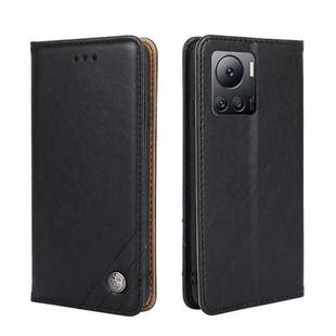 For Infinix Note 12 VIP Non-Magnetic Retro Texture Leather Phone Case(Black)