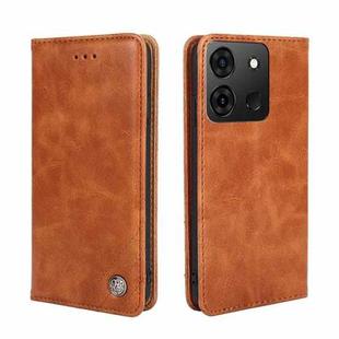 For Infinix Smart 7 Non-Magnetic Retro Texture Leather Phone Case(Brown)