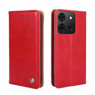 For Infinix Smart 7 Non-Magnetic Retro Texture Leather Phone Case(Red)