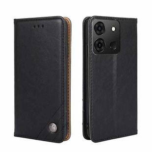 For Infinix Smart 7 Non-Magnetic Retro Texture Leather Phone Case(Black)