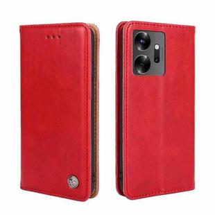 For Infinix Zero 20 Non-Magnetic Retro Texture Leather Phone Case(Red)