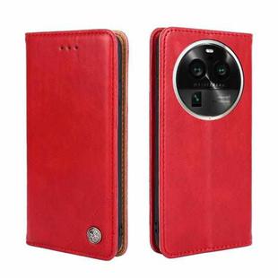 For OPPO Find X6 Pro 5G Non-Magnetic Retro Texture Leather Phone Case(Red)