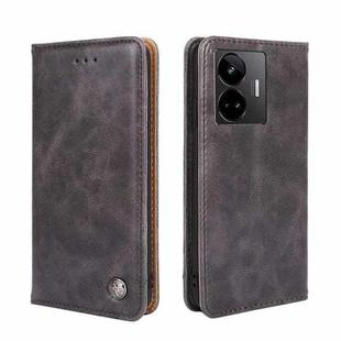 For Realme GT Neo5 Non-Magnetic Retro Texture Leather Phone Case(Grey)