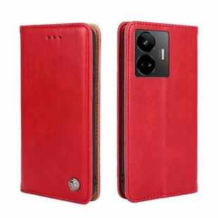 For Realme GT Neo5 Non-Magnetic Retro Texture Leather Phone Case(Red)