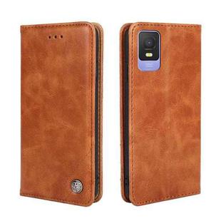 For TCL 403 Non-Magnetic Retro Texture Leather Phone Case(Brown)