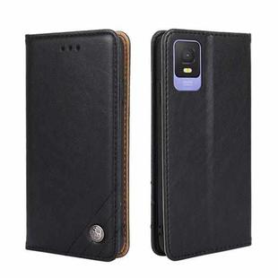 For TCL 403 Non-Magnetic Retro Texture Leather Phone Case(Black)