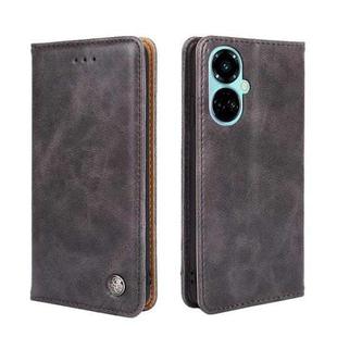 For Tecno Camon 19 / 19 Pro Non-Magnetic Retro Texture Leather Phone Case(Grey)