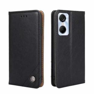 For Tecno Pop 6 Pro Non-Magnetic Retro Texture Leather Phone Case(Black)
