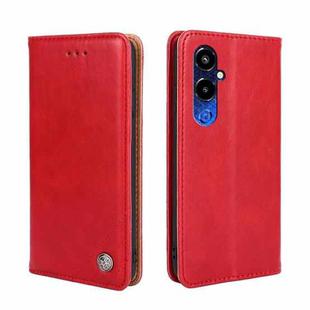 For Tecno Pova 4 Pro Non-Magnetic Retro Texture Leather Phone Case(Red)