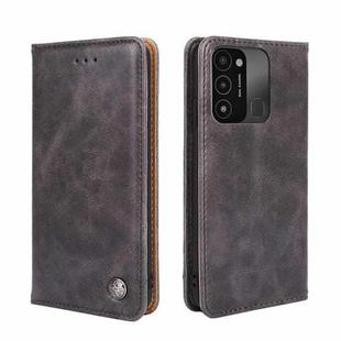 For Tecno Spark 8C Non-Magnetic Retro Texture Leather Phone Case(Grey)