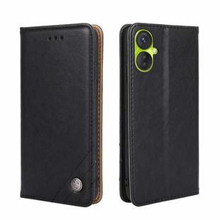For Tecno Spark 9 Pro Non-Magnetic Retro Texture Leather Phone Case(Black)