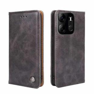 For Tecno Spark Go 2023 Non-Magnetic Retro Texture Leather Phone Case(Grey)