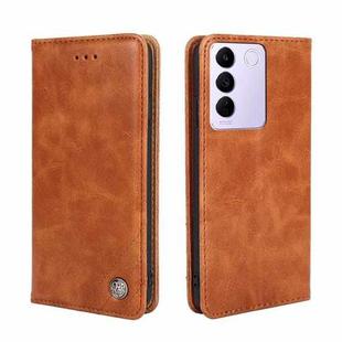 For vivo S16e Non-Magnetic Retro Texture Leather Phone Case(Brown)