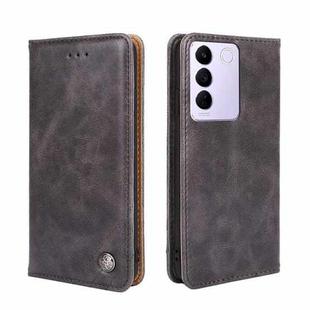For vivo S16e Non-Magnetic Retro Texture Leather Phone Case(Grey)