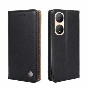 For vivo Y100 5G Non-Magnetic Retro Texture Leather Phone Case(Black)