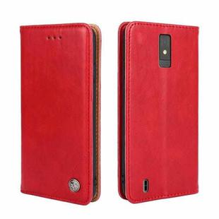 For ZTE Blade A32 Non-Magnetic Retro Texture Leather Phone Case(Red)