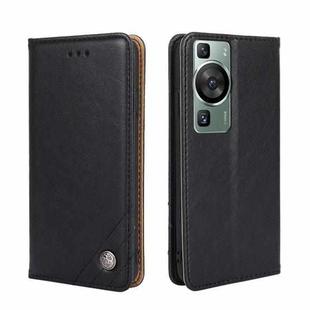 For Huawei P60 / P60 Pro Non-Magnetic Retro Texture Leather Phone Case(Black)