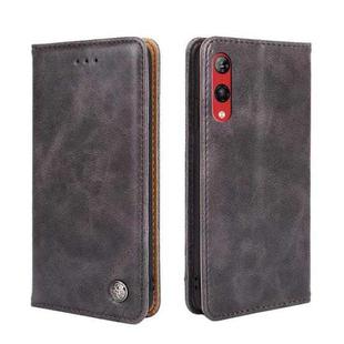 For Rakuten Hand 4G Non-Magnetic Retro Texture Leather Phone Case(Grey)