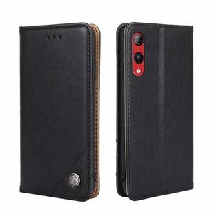 For Rakuten Hand 4G Non-Magnetic Retro Texture Leather Phone Case(Black)