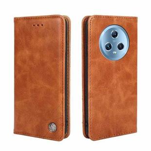 For Honor Magic5 Non-Magnetic Retro Texture Leather Phone Case(Brown)